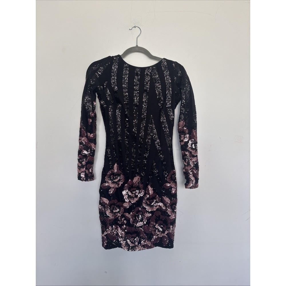Black dress with black and pink sequins Size S